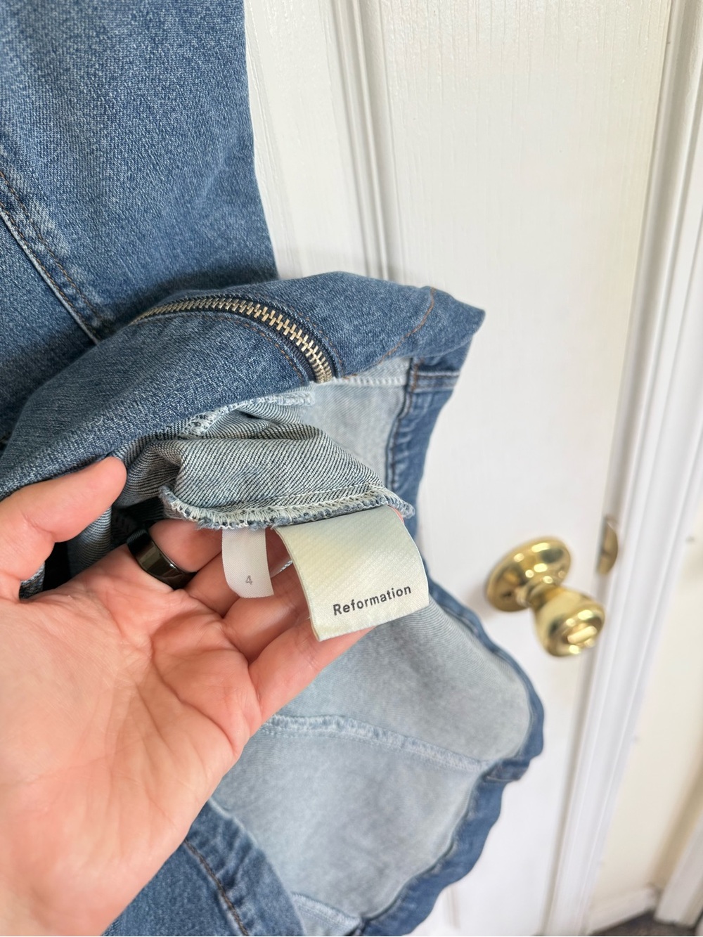 Reformation Randy Denim Mini Dress - Picture 5 of 6